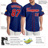 Custom Royal Red-White Authentic Baseball Jersey