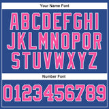 Custom Royal Pink-White Authentic Throwback Basketball Jersey