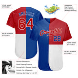 Custom Royal Red-White 3D Pattern Design Multicolor Authentic Baseball Jersey