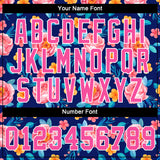 Custom Royal Pink-White 3D Pattern Design Flowers Authentic Baseball Jersey