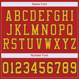 Custom Scarlet Gold-Black Mesh Authentic Football Jersey