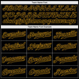 Custom Black Snakeskin Black-Gold 3D Pattern Design Authentic Baseball Jersey
