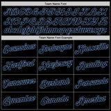 Custom Stitched White Black-Light Blue Split Fashion Sports Pullover Sweatshirt Hoodie