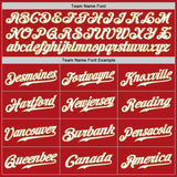 Custom White Red-Old Gold Authentic Split Fashion Baseball Jersey