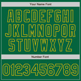 Custom White Kelly Green-Gold Authentic Split Fashion Baseball Jersey