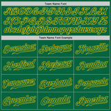 Custom White Kelly Green-Gold Authentic Split Fashion Baseball Jersey