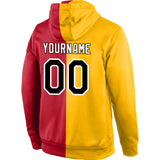 Custom Stitched Gold Black-Red Split Fashion Sports Pullover Sweatshirt Hoodie