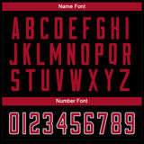 Custom Black Red-White Split Fashion Football Jersey