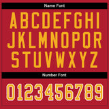 Custom Scarlet Gold-White Split Fashion Football Jersey