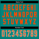 Custom Aqua Orange-White Split Fashion Football Jersey