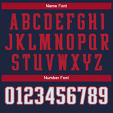 Custom Navy White-Scarlet Split Fashion Football Jersey