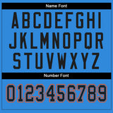 Custom Powder Blue Black-White Split Fashion Football Jersey