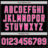 Custom Black Pink-Powder Blue Authentic Split Fashion Baseball Jersey