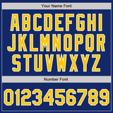 Custom Royal Gold-Light Blue Authentic Split Fashion Baseball Jersey