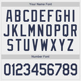 Custom White Navy-Powder Blue Baseball Jersey