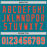 Custom Teal Orange-White Hockey Jersey