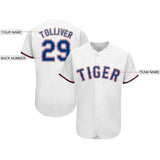 Custom White Royal-Red Baseball Jersey