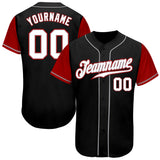 Custom Black White-Red Authentic Two Tone Baseball Jersey