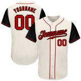 Custom Cream Red-Black Authentic Two Tone Baseball Jersey