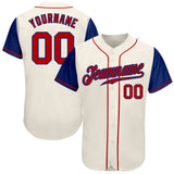 Custom Cream Red-Royal Authentic Two Tone Baseball Jersey