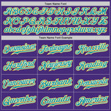 Custom Purple Teal-Gold Authentic Two Tone Baseball Jersey