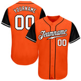 Custom Orange White-Black Authentic Two Tone Baseball Jersey