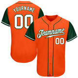 Custom Orange White-Green Authentic Two Tone Baseball Jersey