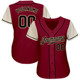 Custom Crimson Black-Cream Authentic Two Tone Baseball Jersey