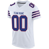 Custom White Royal-Red Mesh Authentic Football Jersey