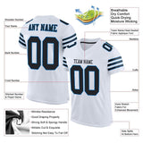 Custom White Black-Panther Blue Mesh Authentic Football Jersey