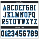Custom White Black-Panther Blue Mesh Authentic Football Jersey