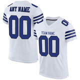 Custom White Royal-Black Mesh Authentic Football Jersey