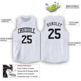 Custom White Black Round Neck Basketball Jersey