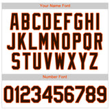 Custom White Brown Pinstripe Brown-Orange Authentic Baseball Jersey