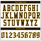 Custom White Brown Pinstripe Brown-Gold Authentic Baseball Jersey