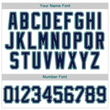 Custom White Navy-Teal Authentic Baseball Jersey