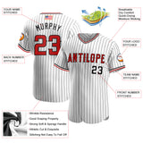 Custom White Black Pinstripe Red-Black Authentic American Flag Fashion Baseball Jersey