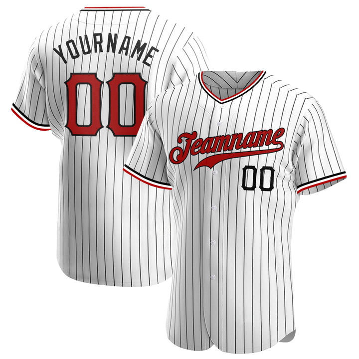 Custom White & Black Black Pinstripe Fan Baseball Jersey