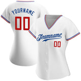 Custom White Red-Royal Authentic Baseball Jersey