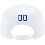 Custom White Royal-Red Stitched Adjustable Snapback Hat