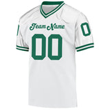 Custom White Kelly Green Mesh Authentic Throwback Football Jersey