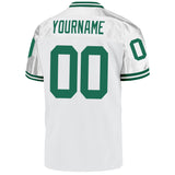 Custom White Kelly Green Mesh Authentic Throwback Football Jersey