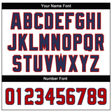 Custom White Red-Navy Mesh Authentic Throwback Football Jersey
