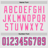 Custom White Pink-Light Blue Hockey Jersey