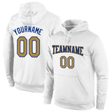 Custom Stitched White Old Gold-Royal Sports Pullover Sweatshirt Hoodie