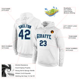Custom Stitched White Navy-Aqua Sports Pullover Sweatshirt Hoodie
