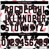 Custom White Black-Pink 3D Pattern Design Pandas Authentic Baseball Jersey