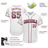 Custom White Crimson-Black Authentic Drift Fashion Baseball Jersey