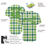 Custom White Neon Green-Green 3D Pattern Design Authentic St. Patrick's Day Baseball Jersey
