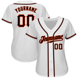 Custom White Black-Orange Authentic Baseball Jersey